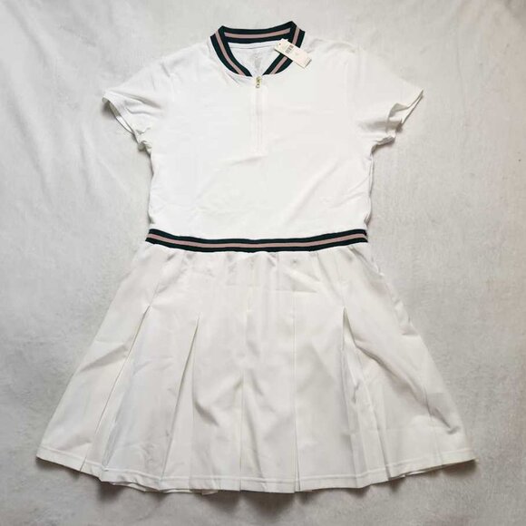 New women's XL Varley x Anthropologie Nora tennis court white pleated mini dress - Picture 14 of 14
